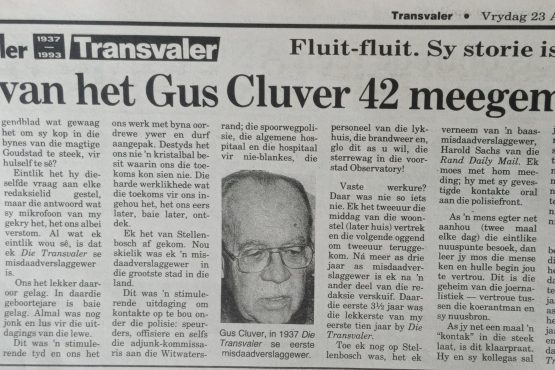 GUS CLUVER: VERTROUE WAS SY WAGWOORD